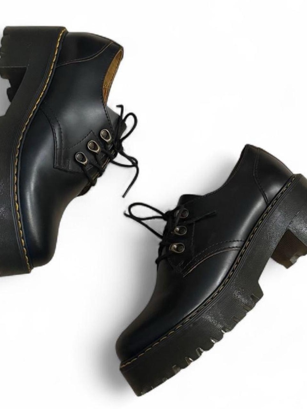 Dr. Martens Black Leather Lace-Up Platform Boots Never Been Worn